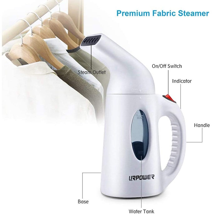 URPOWER 7-in-1 Handheld Steamer 130ml premium fabric steamer-min